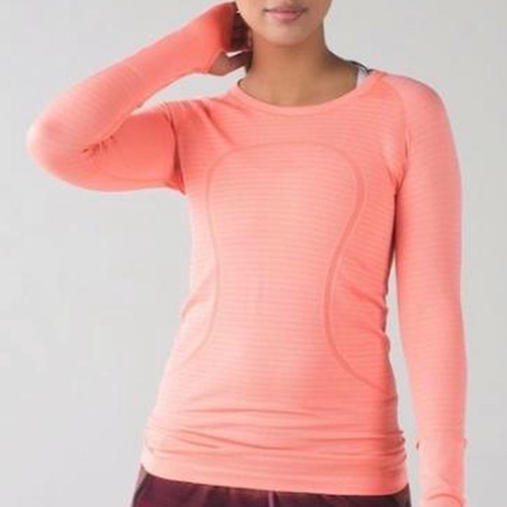 lululemon athletica Long Sleeve Top in Coral